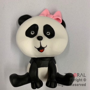 ADORNO OSO PANDA CON MO�O ROSA A.PORC FRIA x 1